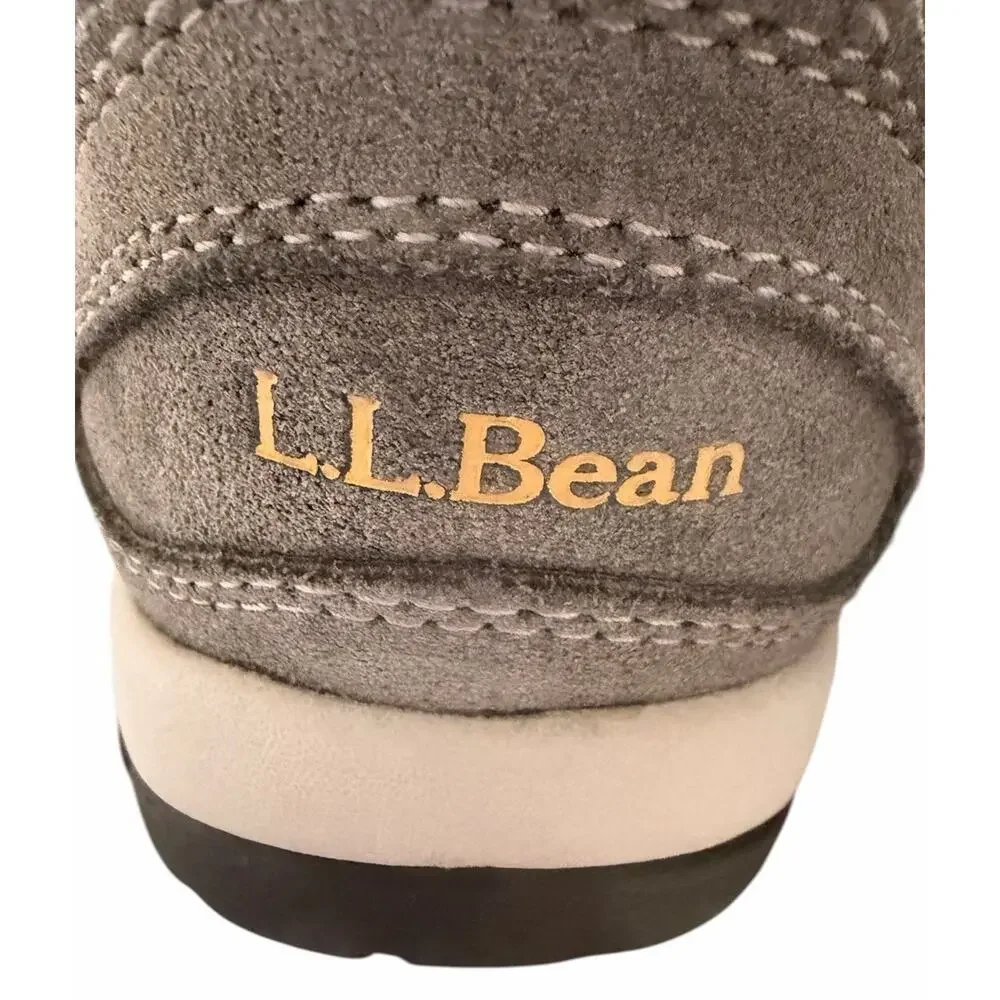 Mens LL BEAN Size 7 Hiking Snow Shoes Sneakers Gray Black